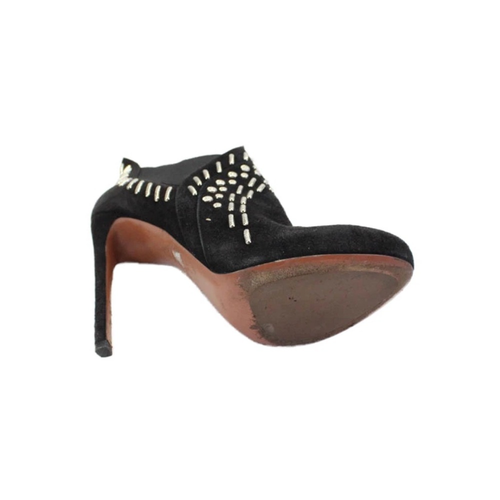 Alaia Womens 4” Stiletto Round Toe Studded Booties Black Suede Size 36.5 - Picture 4 of 6